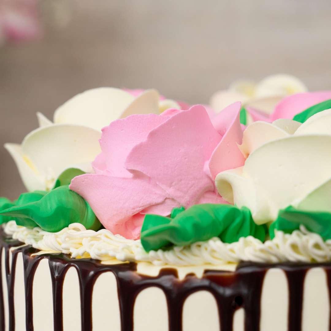 Available Same Day Floral Dripping Cake
