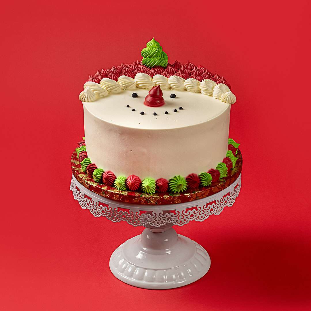 Christmas Snowman Smiles Cake