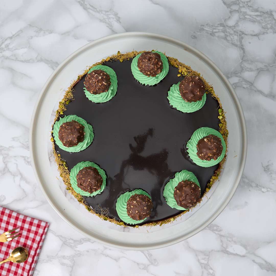 Pistachio Ferrero Rocher Cake