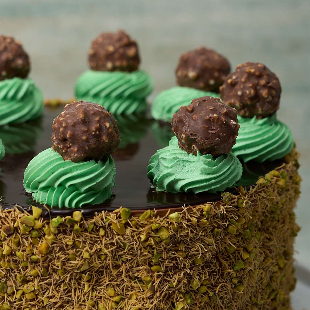 Pistachio Ferrero Rocher Cake