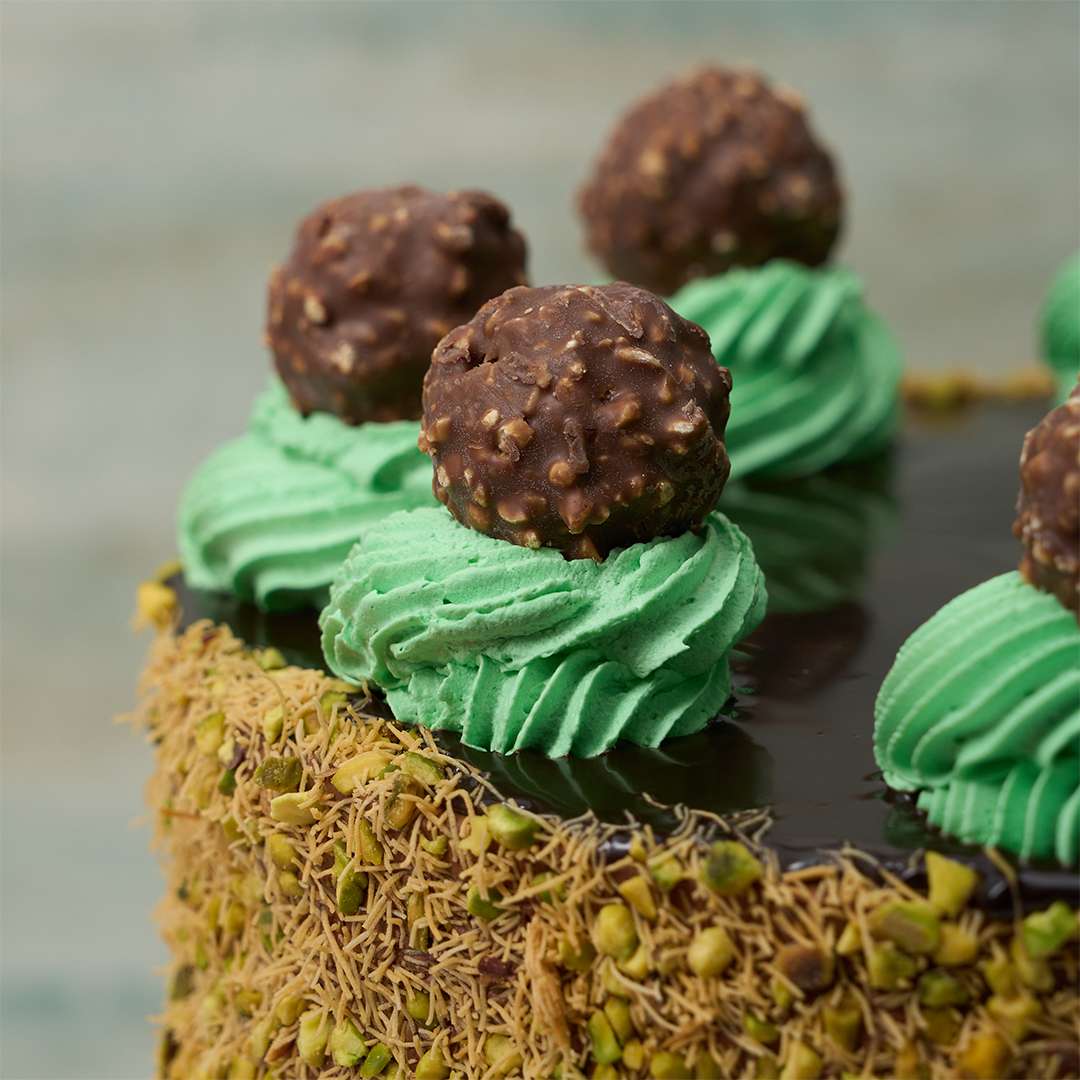 Pistachio Ferrero Rocher Cake
