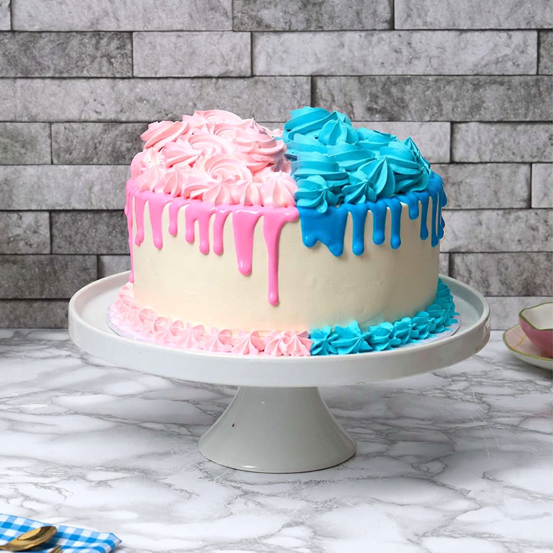 Pretty Baby Shower Drip Cake