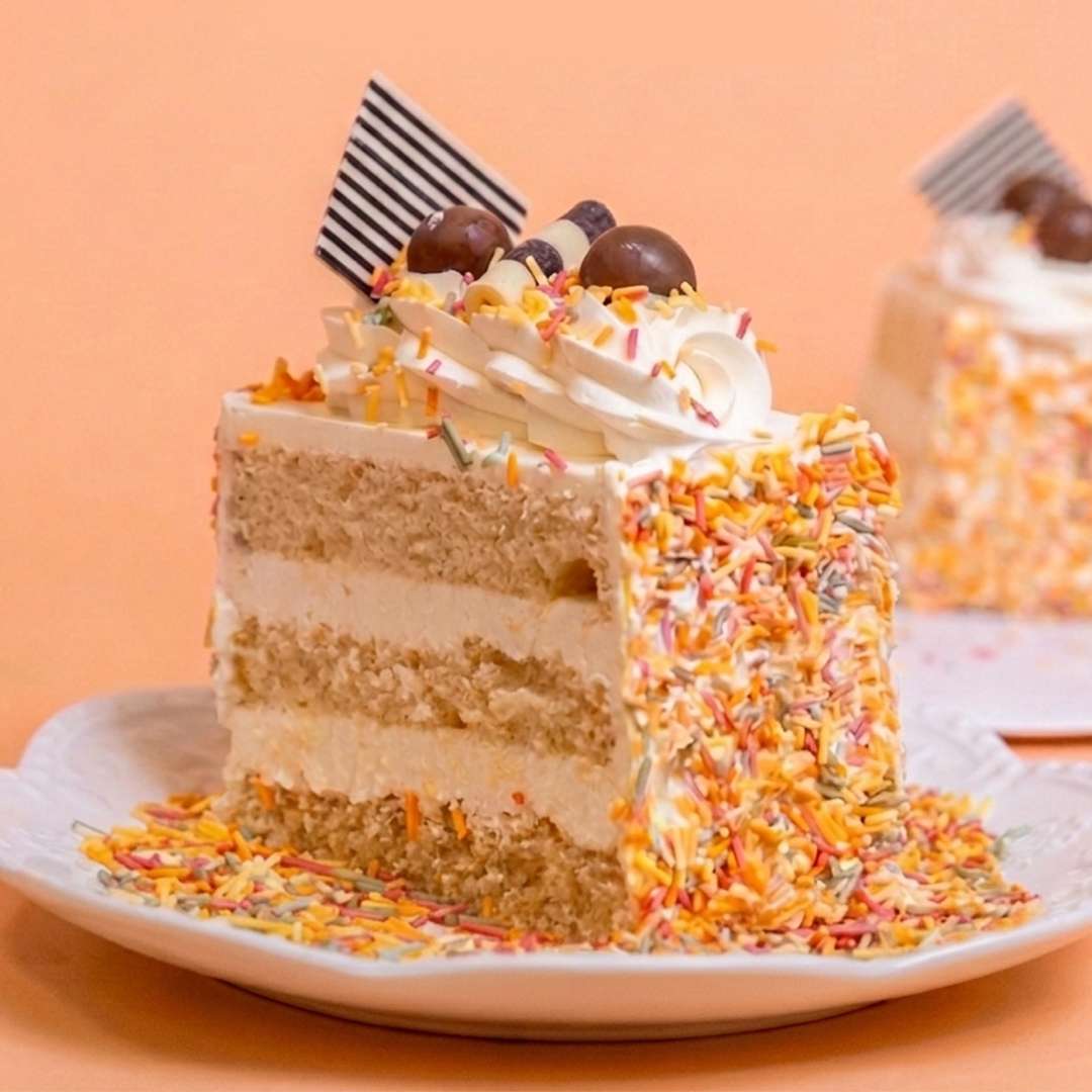 Rainbow Vanilla Cake Slices | Cakes & Bakes | Cake Delivery