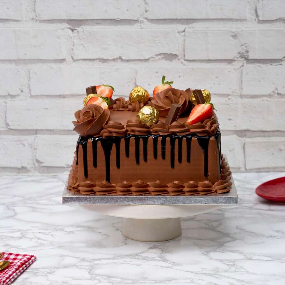 Rich Square Chocolate Cake