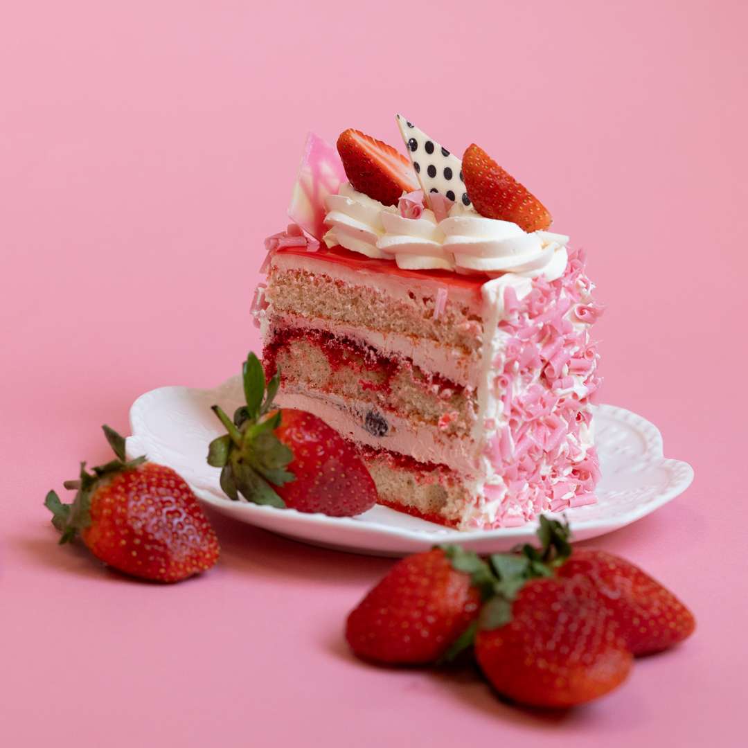 Strawberry Cake Slices