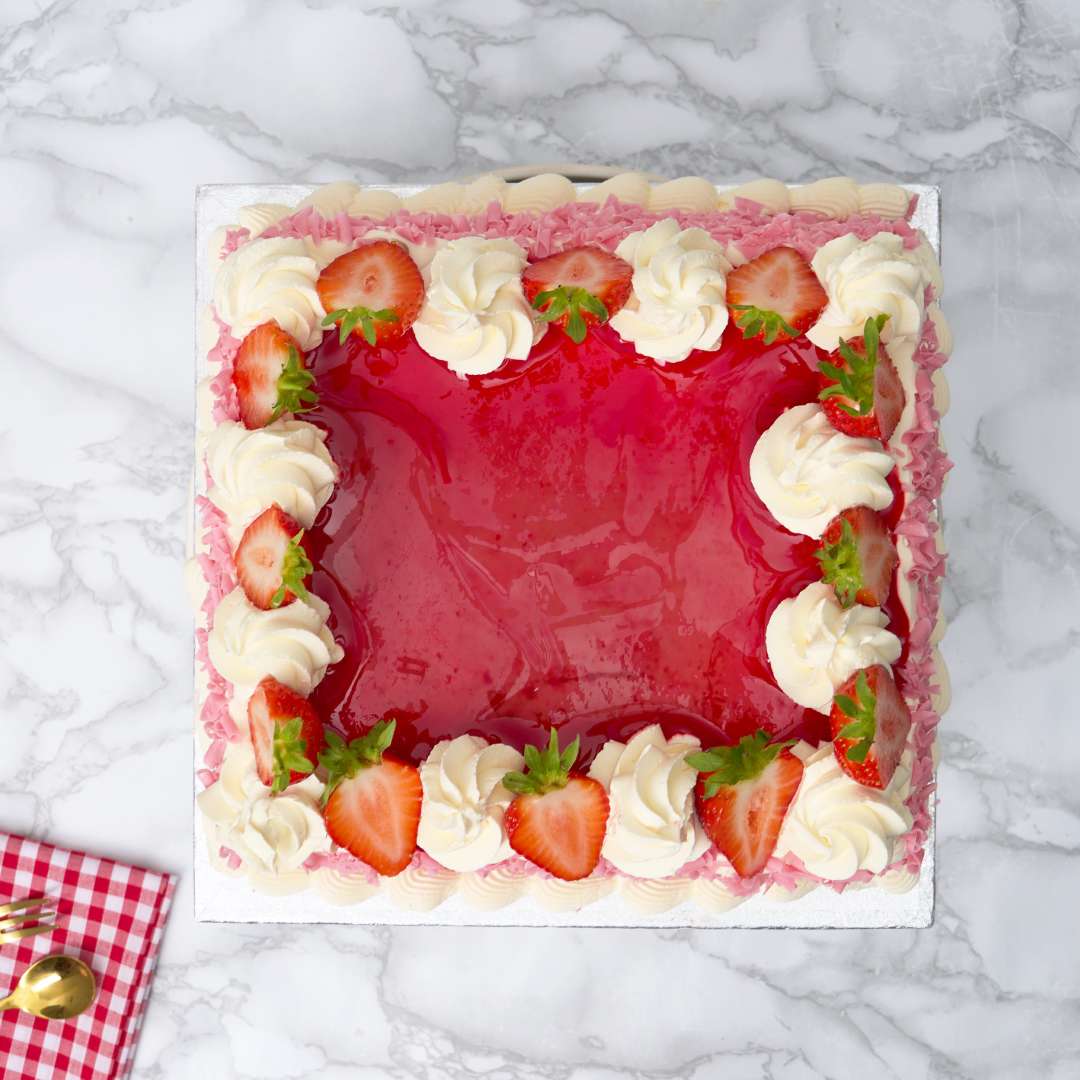 Square Strawberry Cake