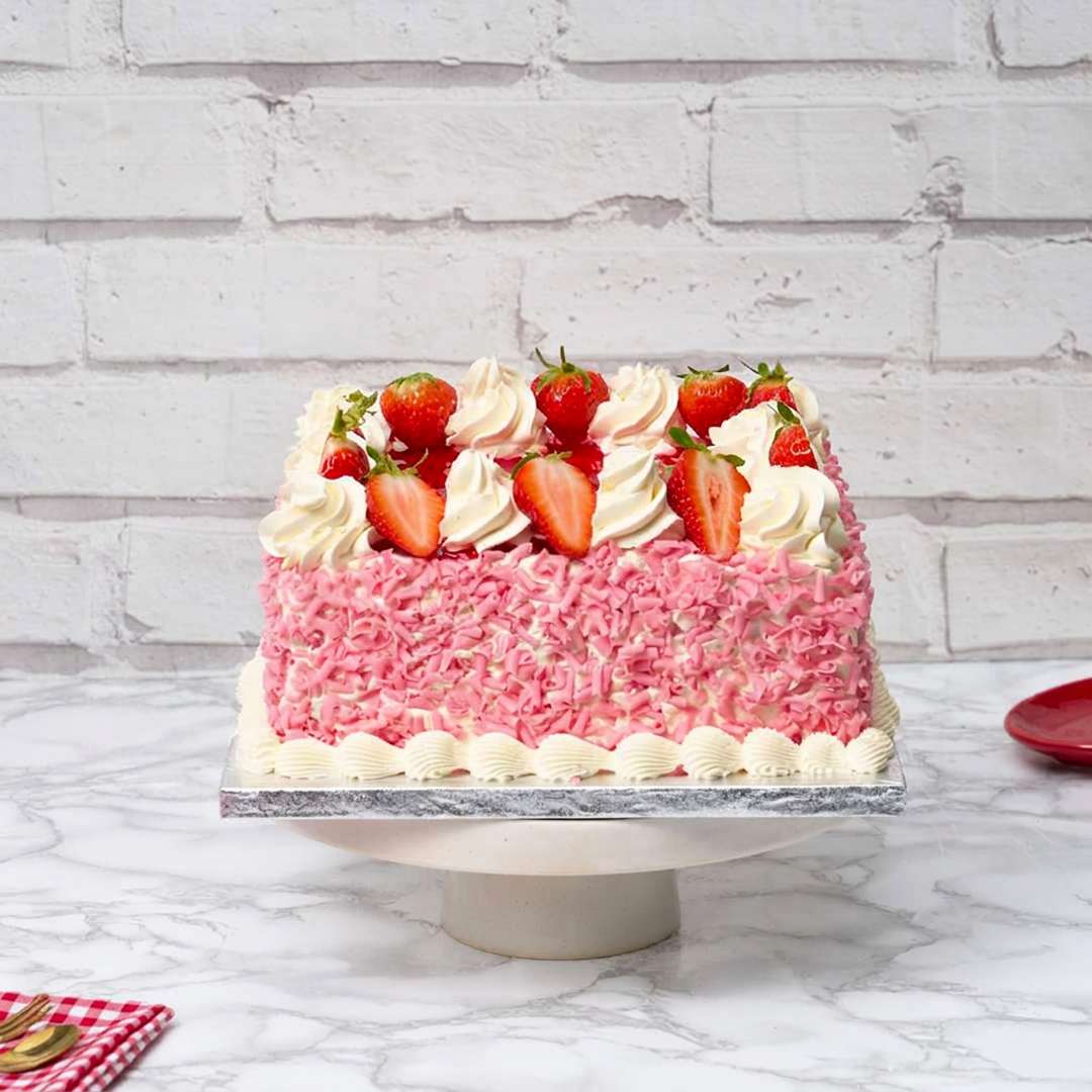 Square Strawberry Cake