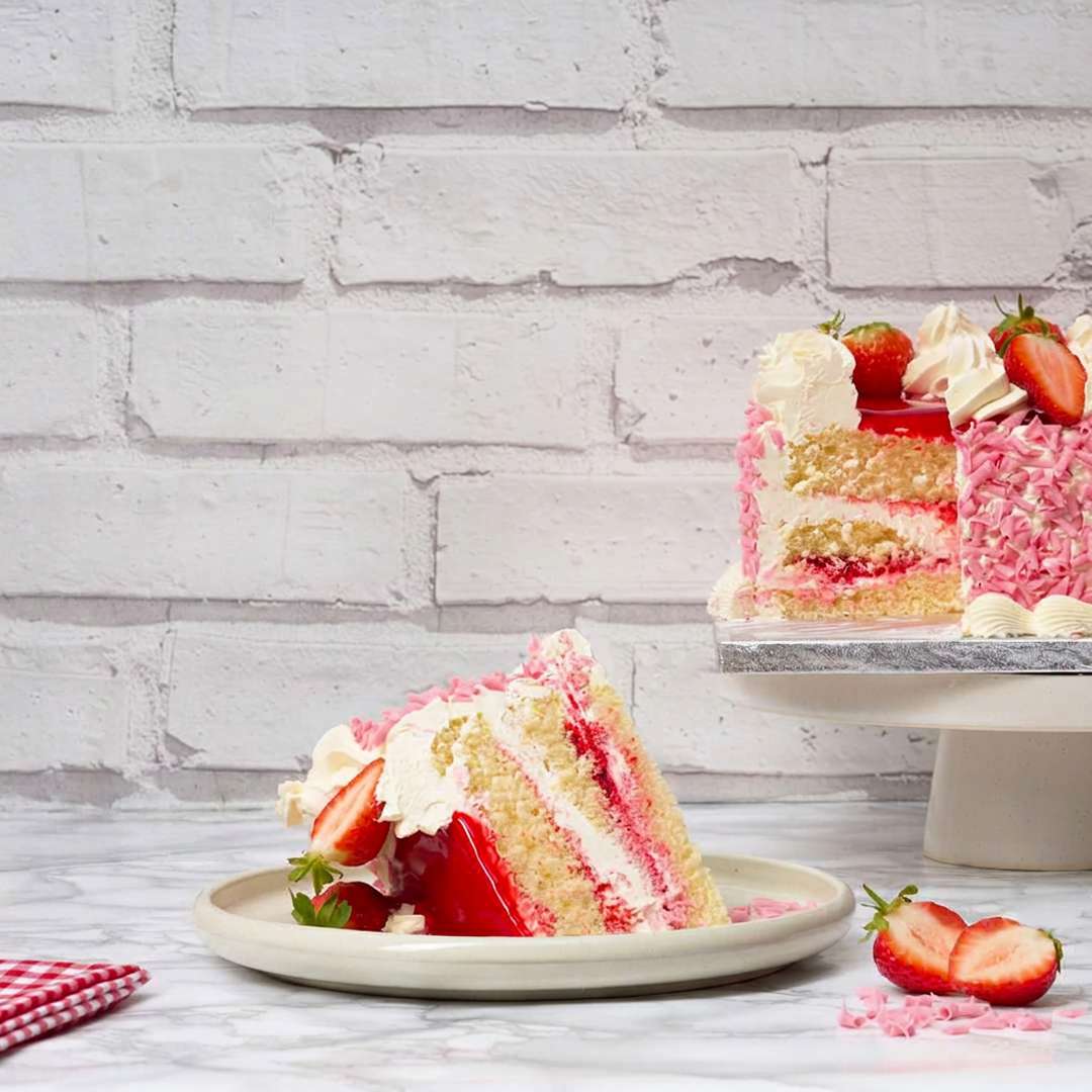 Square Strawberry Cake